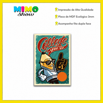 Quadro Placa Decoração MDF Tam A4 Parede Retrô Sala Quarto Cor:RT7