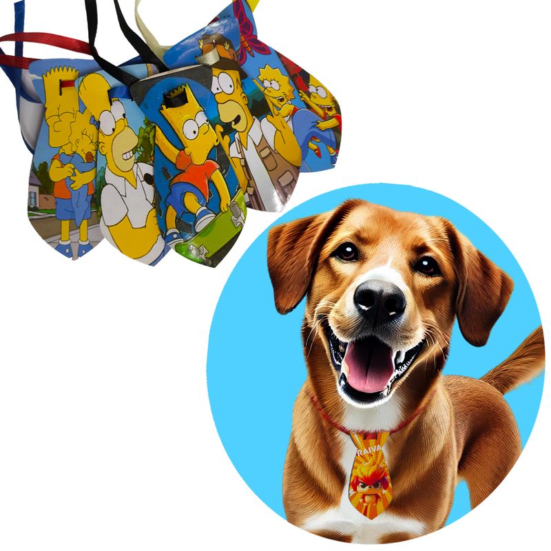Kit 20 Gravatas Tam G Pet EVA Ursinho Personagens Cão e Gato