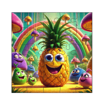 Kit 6 Jogos Quebra Cabeca Infantil  25 pecas desenho animado Desenho:Frutas