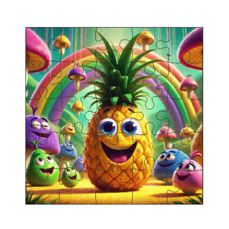 Kit 6 Jogos Quebra Cabeca Infantil 25 pecas desenho animado Desenho:Frutas
