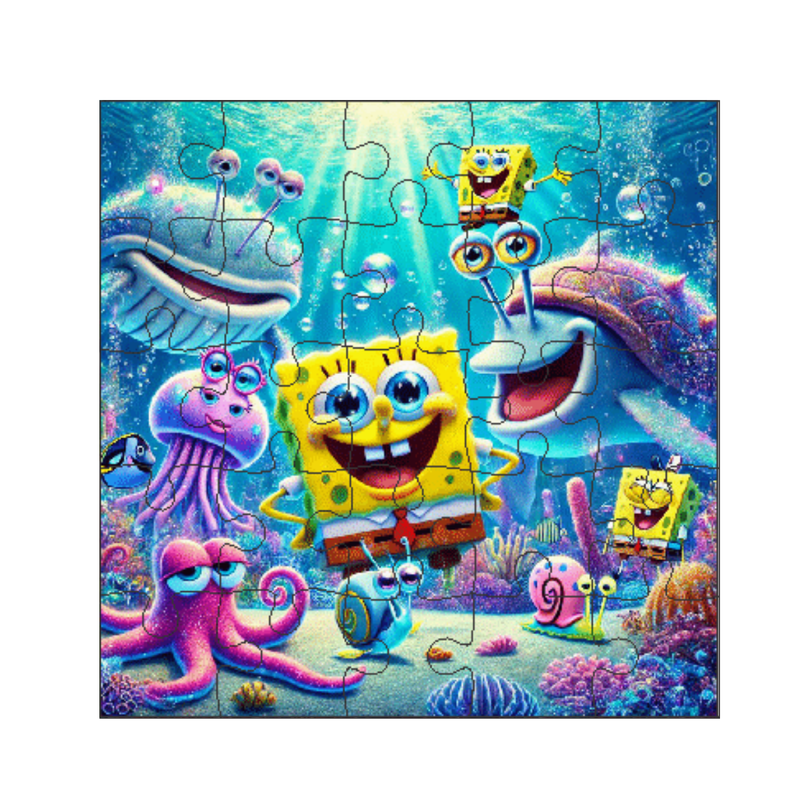 Kit 6 Jogos Quebra Cabeca Infantil 25 pecas desenho animado Desenho:Fundo do Mar