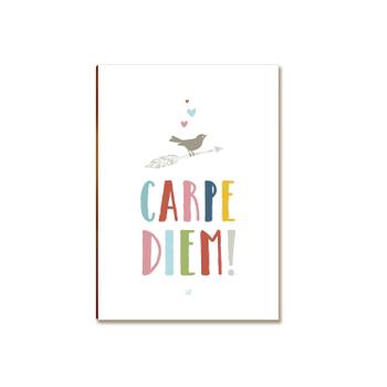 Placa MDF Carpe Diem Decoração Frase Inspiradora A4 FS2