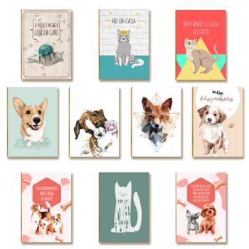 Kit 10 Placas MDF Pets Parede Criativa para Ambientes DC14