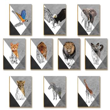 Kit 10 Placas MDF Animais da Selva Decorativa Moderna DC15