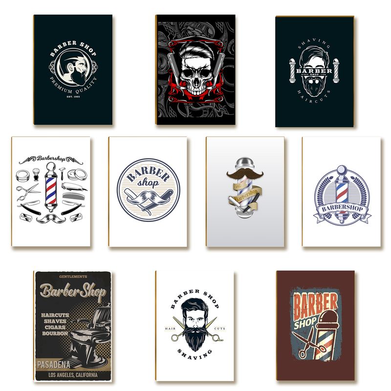 10 Placas MDF Barbearia Decorativa Moderna e Estilosa BR38