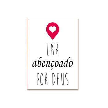 Placa MDF Lar Abençoado por Deus Decorativa Parede FE23
