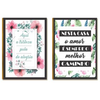 2 Placas MDF Aqui a Tristeza Pula de Alegria Decorativo DC24