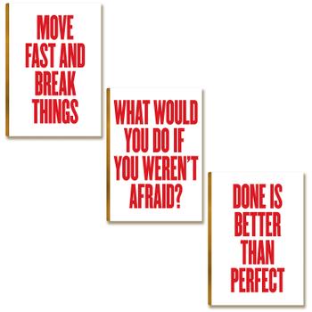 Kit 3 Placas MDF "Done is Better Than Perfect" Decor DC32