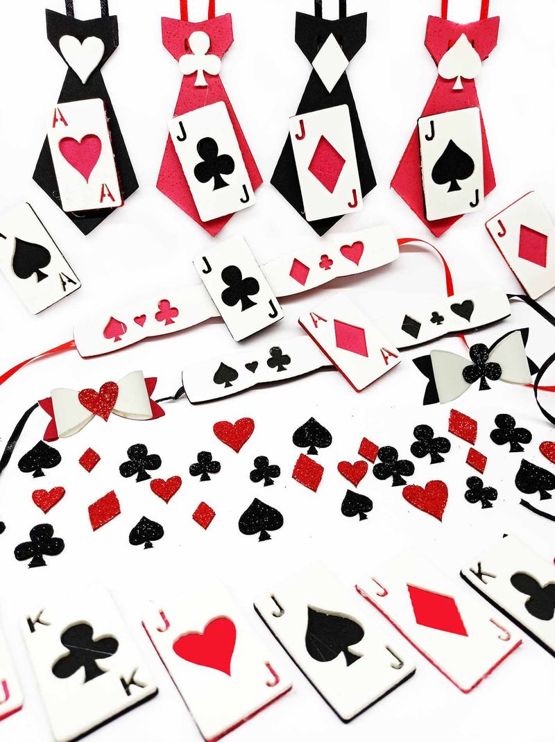 Gargantilha Cartas de Nipes Cachorro e Gato 10un
