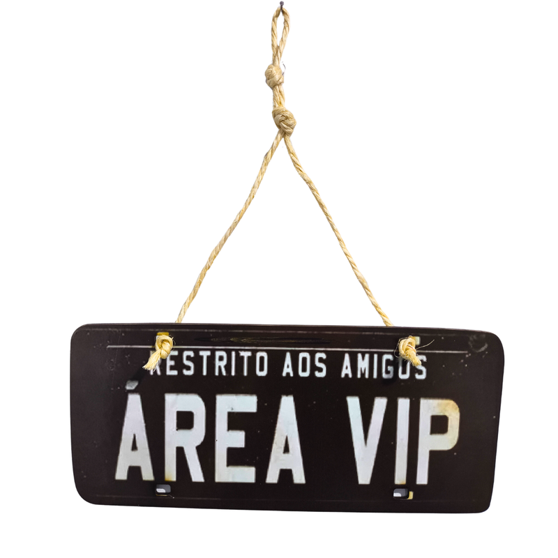 Placa Decorativa MDF Placa Carro com Corda Sisal Variações COR:AREA VIP