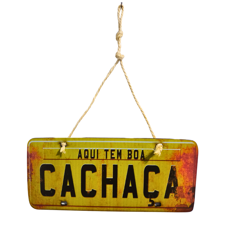 Placa Decorativa MDF Placa Carro com Corda Sisal Variações COR:CACHAÇA