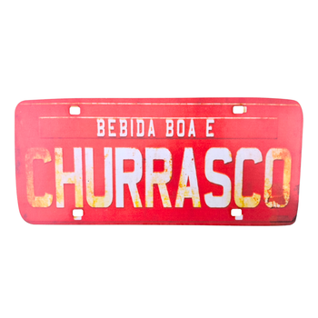 Placa Decor MDF Carro com Adesivo Autocolante-Variações COR:CHURRASCO