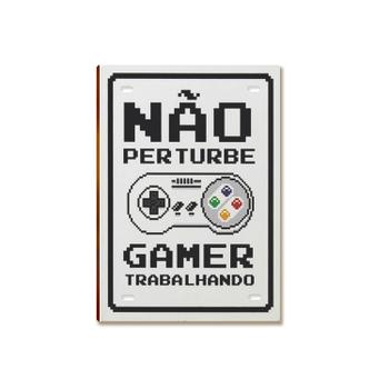 Placa MDF Gamer Setup LED Controle Estilo Parede Moderna A4