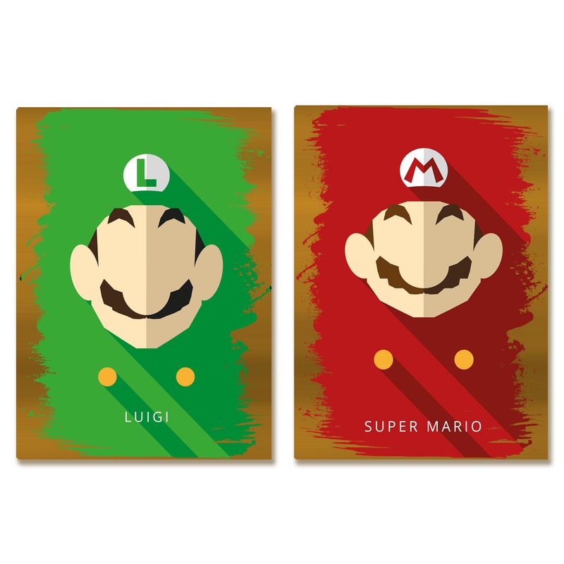 Kit 2 Placas MDF Aventura Game Clássico Parede Moderna A4