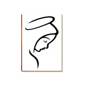 Placa MDF Religiosa Silhueta Fé e Devoção Parede Moderna A4