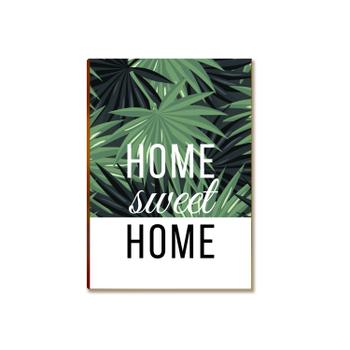 Placa MDF Home Sweet Home Folhagem Verde Parede Moderna A4