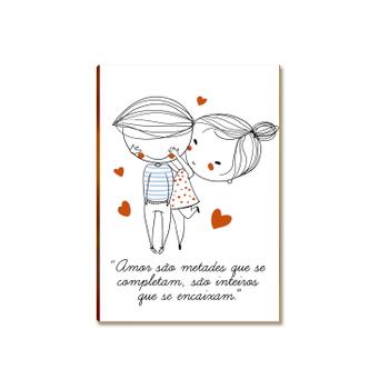 Placa MDF Amor Metades que se Completam Parede Moderna A4