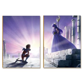 Placas MDF Decorativas Mangá Anime Cavaleiro e Deusa A4