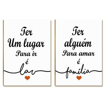 Placas MDF Frases Lar e Família Amor Casa Parede Moderna A4