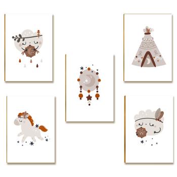 Kit 5 Placas MDF Infantil Aesthetic Cavalo Filtro Sonhos A4