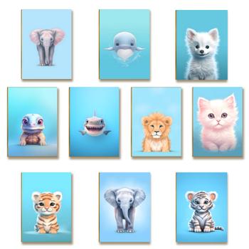 Kit 10 Placas MDF Infantil Bichinhos Floresta Natureza A4