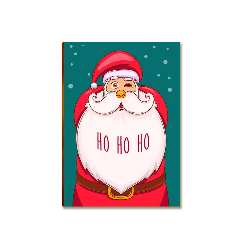 Placa MDF Natal Papai Noel Ho Ho Ho Decoração Parede A4