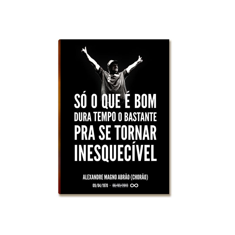 Placa MDF Frase Motivacional Chorão Arte Parede A4