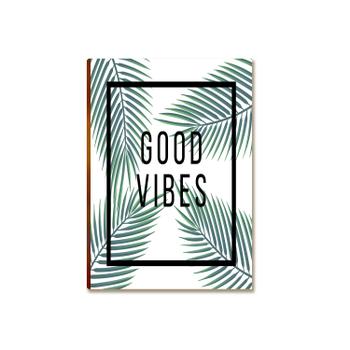 Placa MDF Good Vibes Folhagens Minimalista Parede A4 Decor