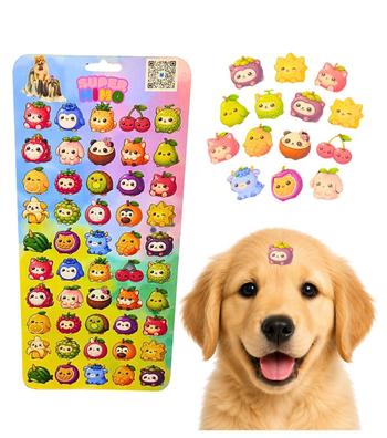 1 UND Cartela Adesiva Holográfica Fruit Pet Cão Banho e Tosa