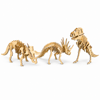 Kit Com 3 Dinossauros em MDF para Montar e Decorar