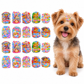 Kit 200 adesivos Cães Banho e Tosa Pet Shop Dia das Crianças