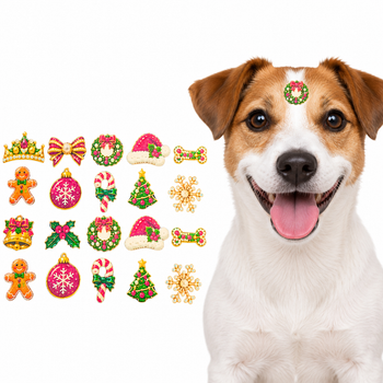 100 Adesivos Natal EVA Cão Banho Tosa Pet Shop Natal Realeza