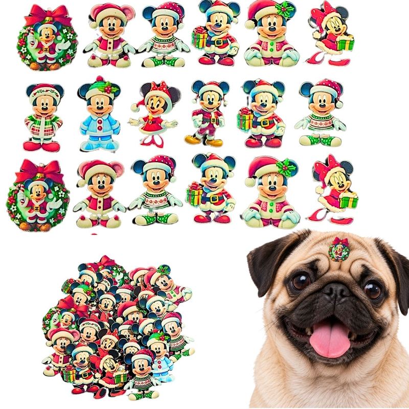 50 Adesivos Natal EVA Cão Banho Tosa Pet Shop Natal Festivo