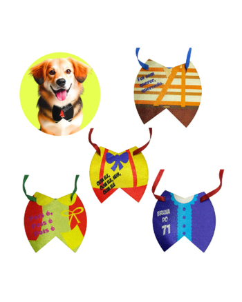 Kit 20 Gargantilha Gravatinha Smoking Pet Shop Personagens