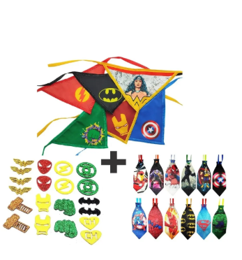 230 Gravatas bandanas adesivos SUPER HERÓIS pet Cão e Gato