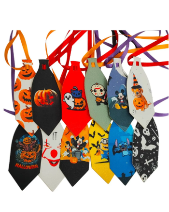 30 Gravata G pet halloween estampada cetim cão gato
