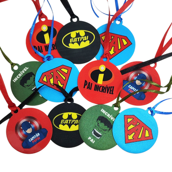 Gargantilha pet medalhão medalha dia dos pais 10 unidades