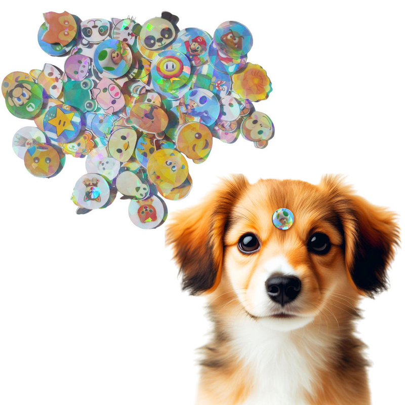 53 Sticker Holográfico Adesivo Pet Piercings EVA Cão e Gato modelo:Kit-03-54un