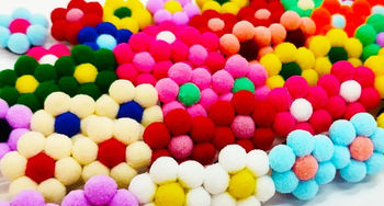 Lacinho flor Pompom 10 Unidades Medida: PEQUENO