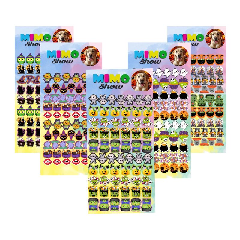 Adesivo Halloween Pet Cartelas Cão E Gato Pet Shop Piercing