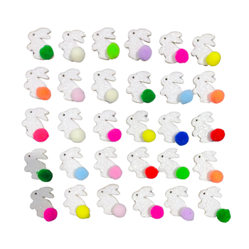 Kit 50 Adesivos Páscoa Pet Pompom eva Glitter Banho tosa