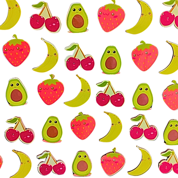 kit com 100  Adesivos Salada de Frutas Pet Shop Cão